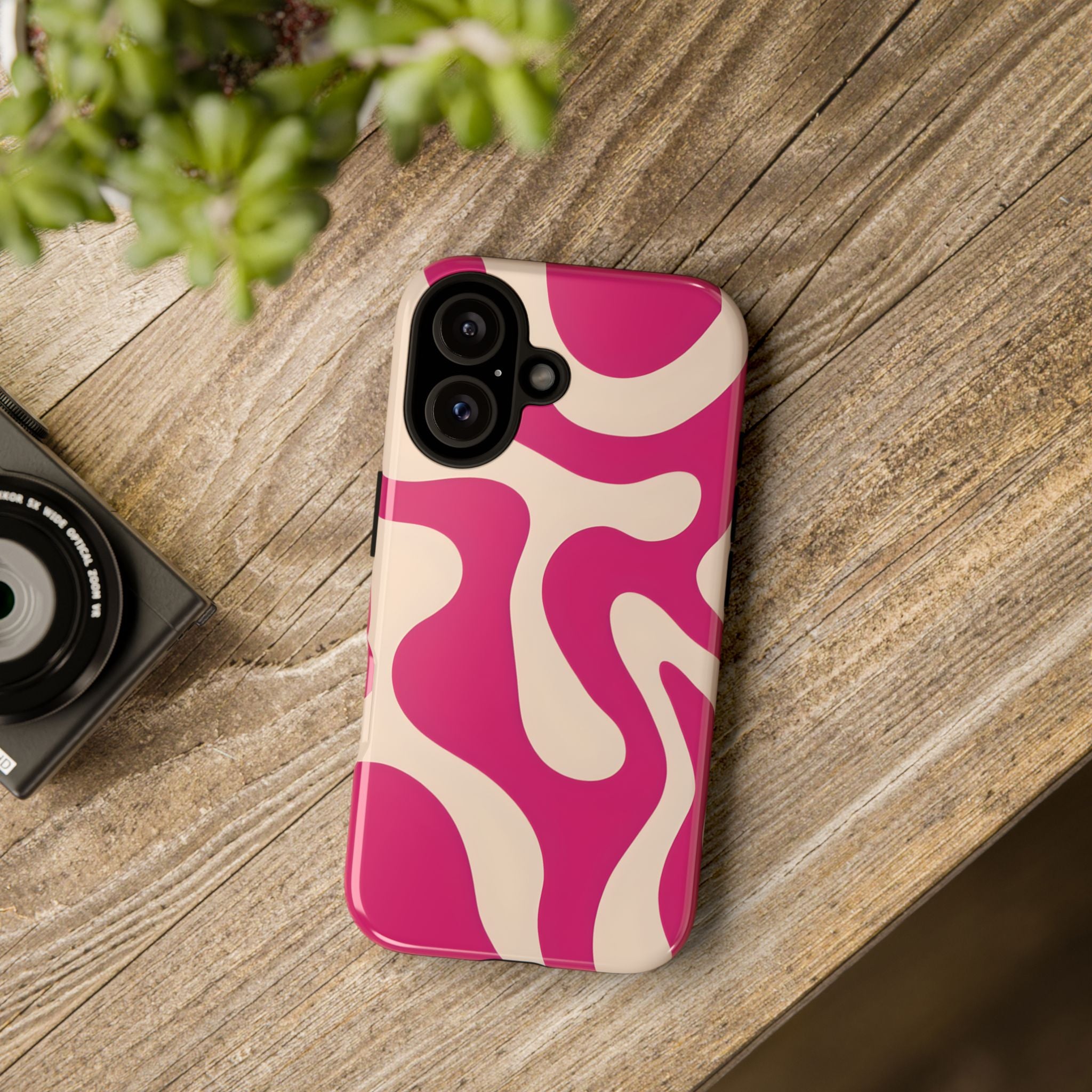 Trendy Phone Case | Tough Cases | Pink Abstract Design | Unique Gift for Her | Birthday & Holiday Accessory, Fashionable Tech Cover