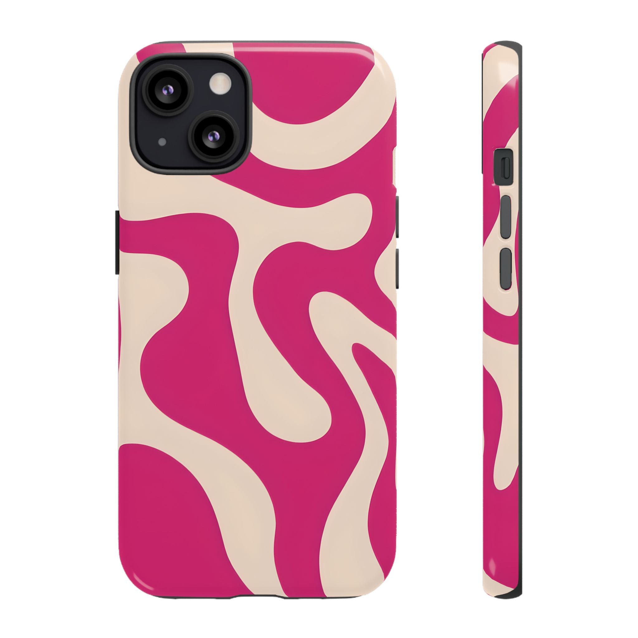 Trendy Phone Case | Tough Cases | Pink Abstract Design | Unique Gift for Her | Birthday & Holiday Accessory, Fashionable Tech Cover