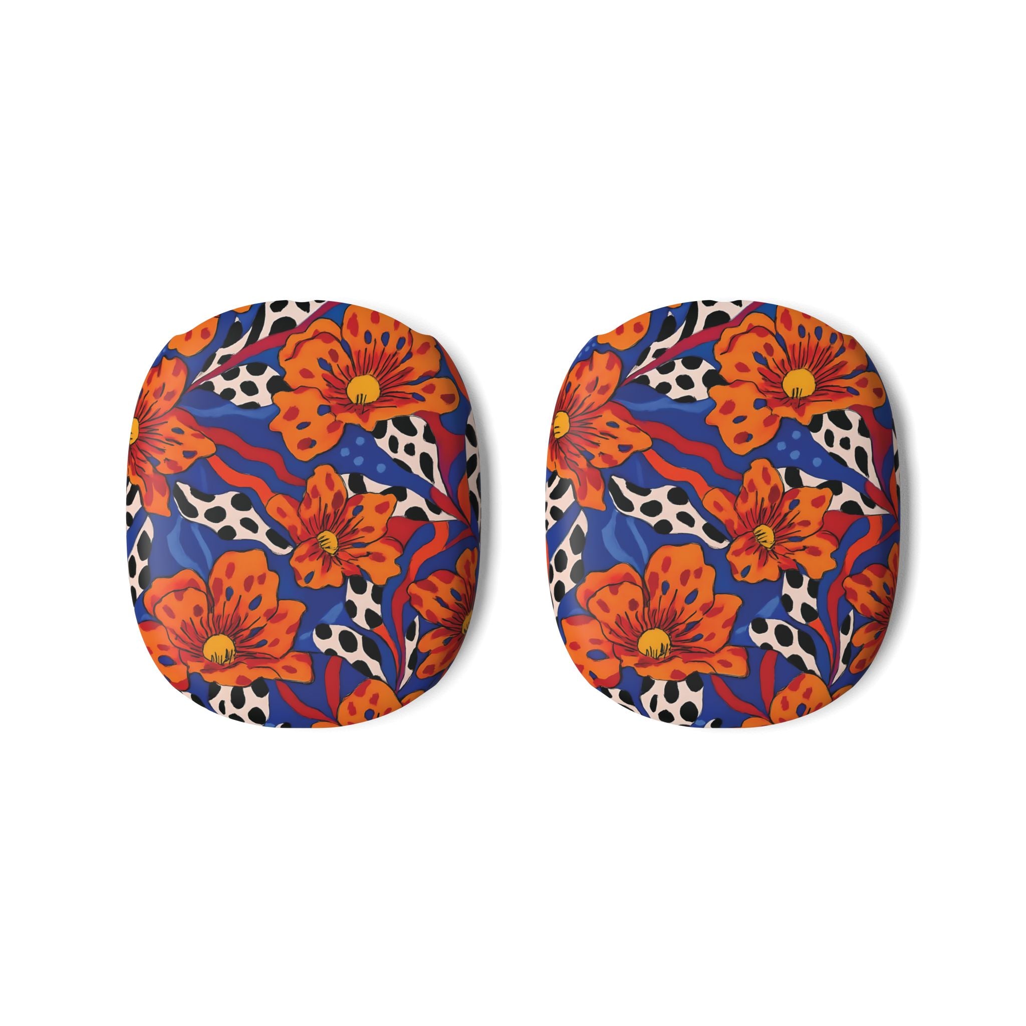 AirPod Max Case — Bold Orange Floral All-Over Print