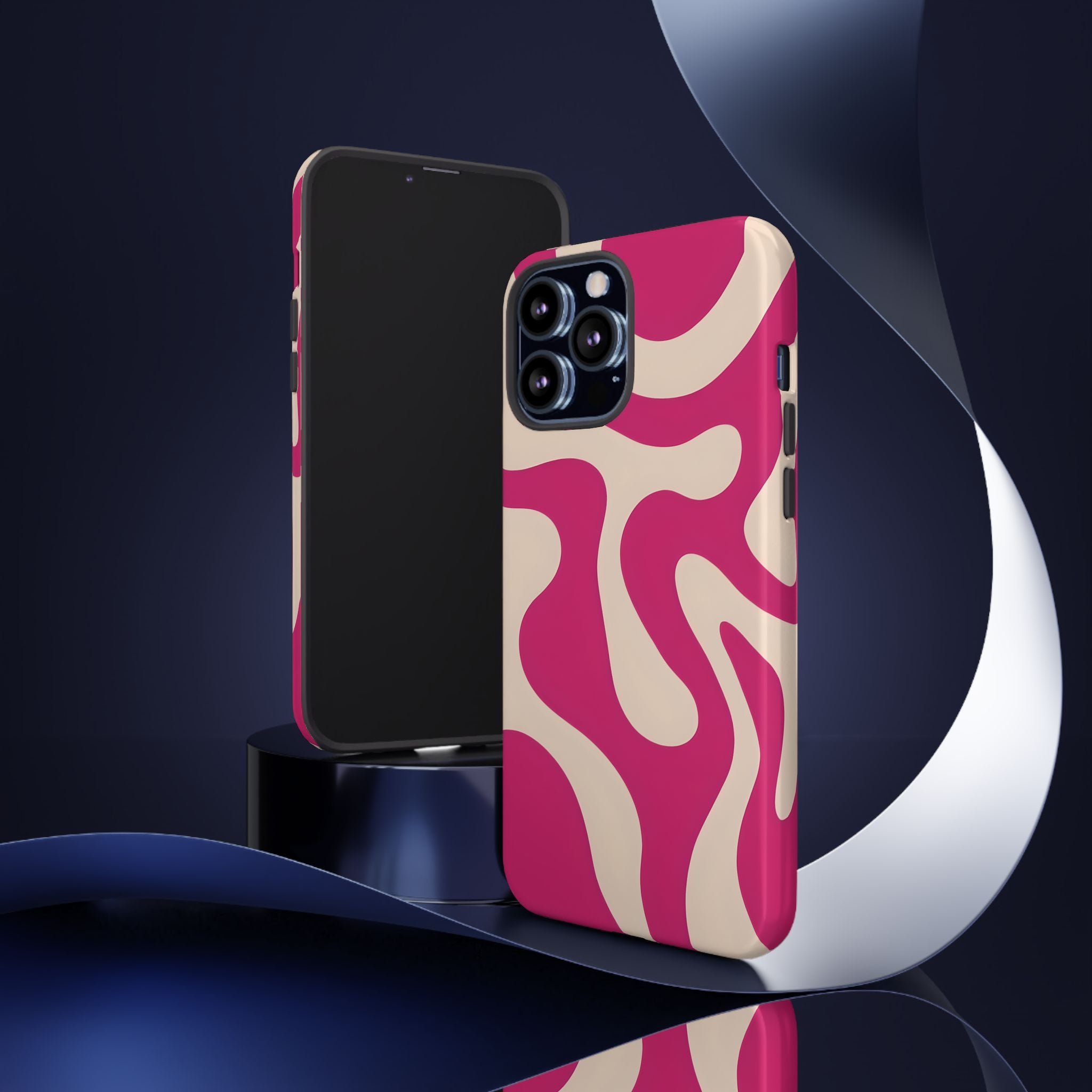 Trendy Phone Case | Tough Cases | Pink Abstract Design | Unique Gift for Her | Birthday & Holiday Accessory, Fashionable Tech Cover