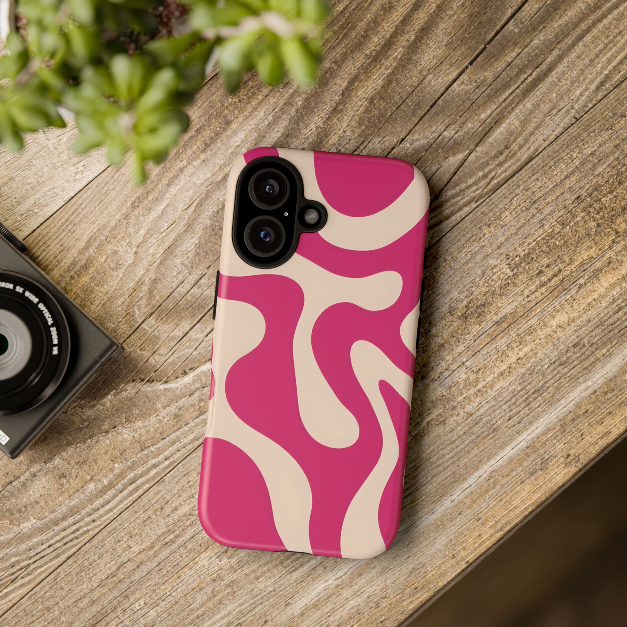 Trendy Phone Case | Tough Cases | Pink Abstract Design | Unique Gift for Her | Birthday & Holiday Accessory, Fashionable Tech Cover