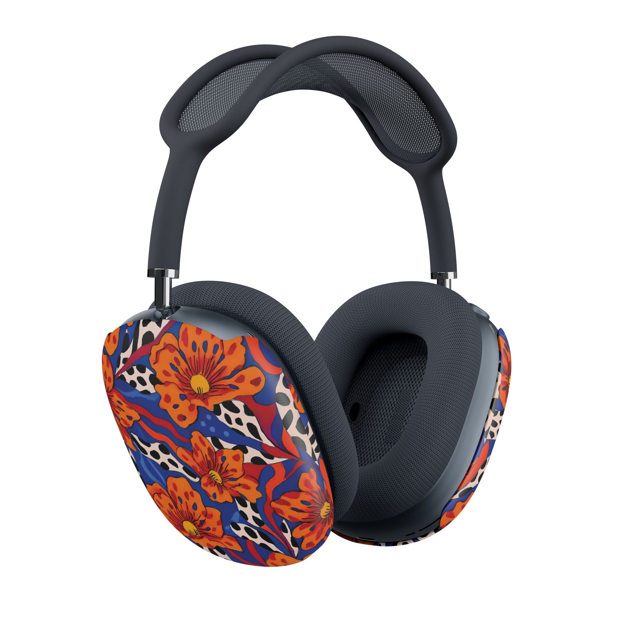 AirPod Max Case — Bold Orange Floral All-Over Print
