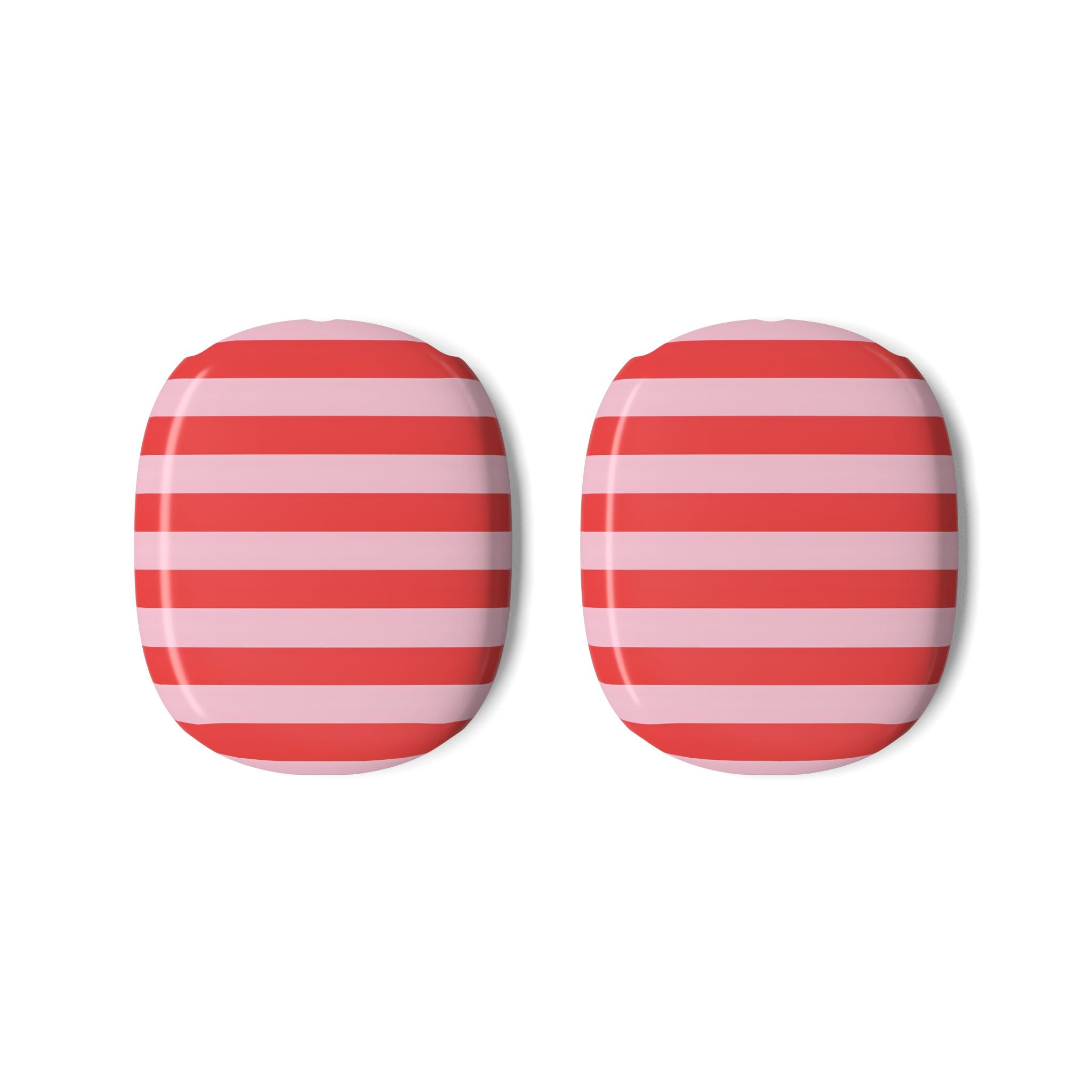 Striped Pink Red AirPod Max Ear Cushions - Protective Headphone Covers
