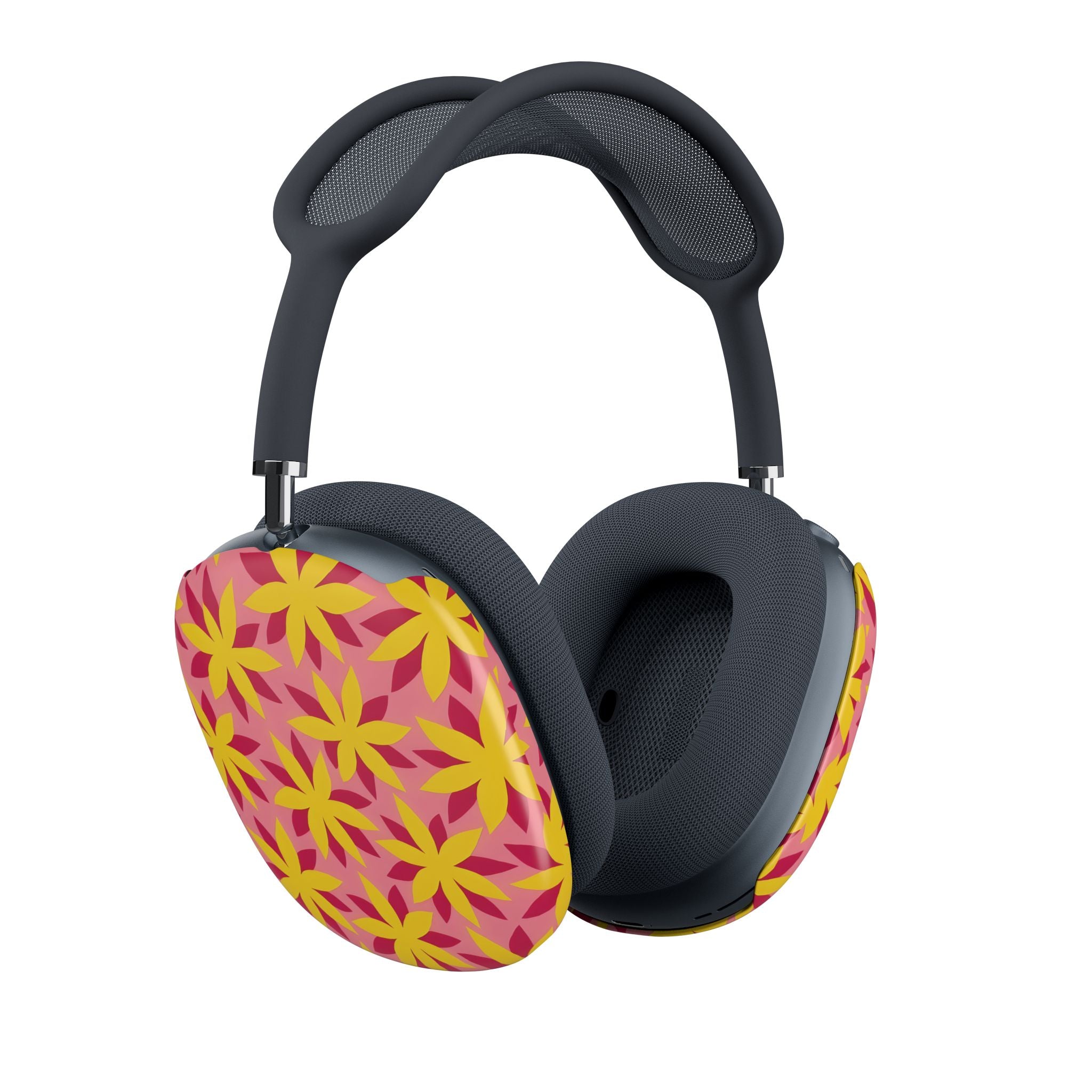 Floral Burst AirPods Max Ear Cup Covers — Pink & Yellow Daisy Pattern