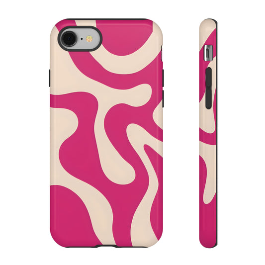 Trendy Phone Case | Tough Cases | Pink Abstract Design | Unique Gift for Her | Birthday & Holiday Accessory, Fashionable Tech Cover