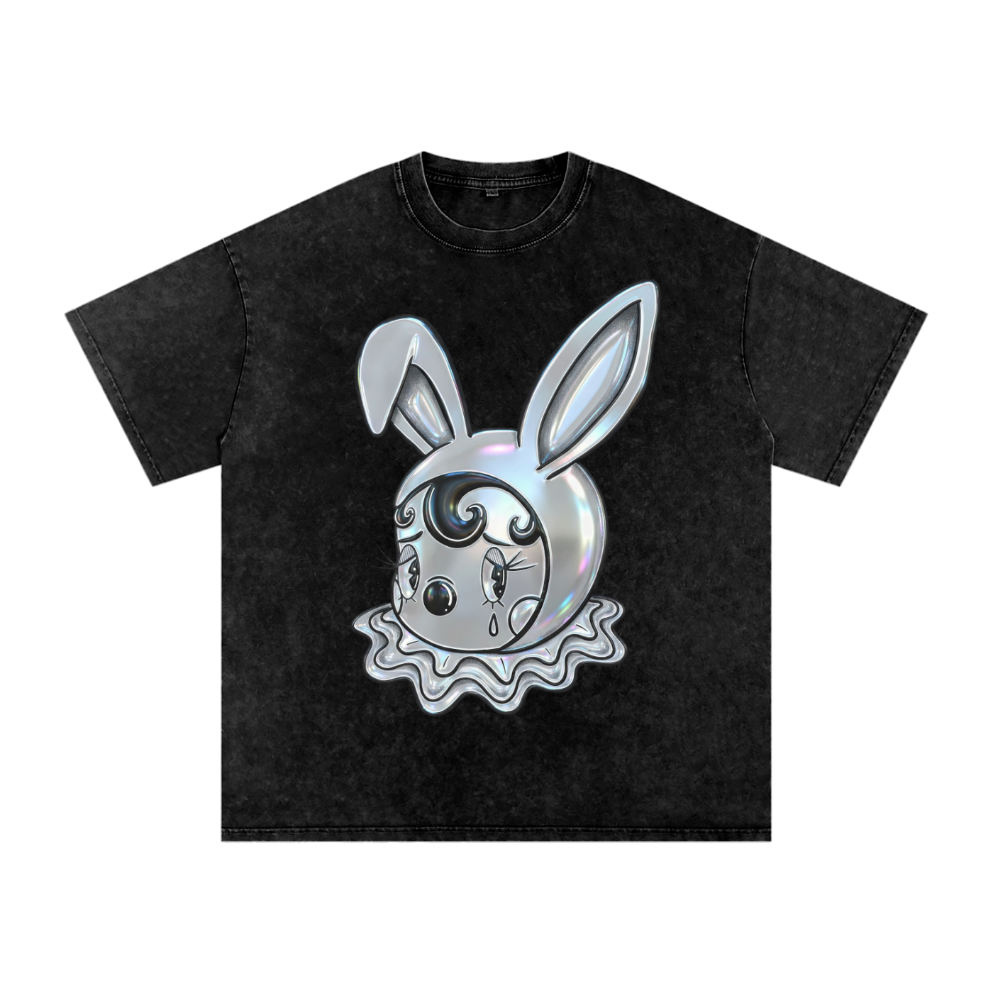 Snow Washed Oversized Cotton T-Shirt
