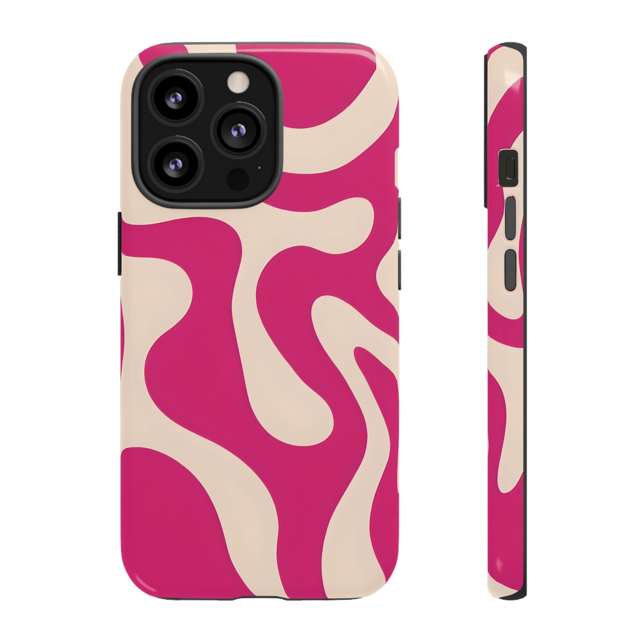 Trendy Phone Case | Tough Cases | Pink Abstract Design | Unique Gift for Her | Birthday & Holiday Accessory, Fashionable Tech Cover