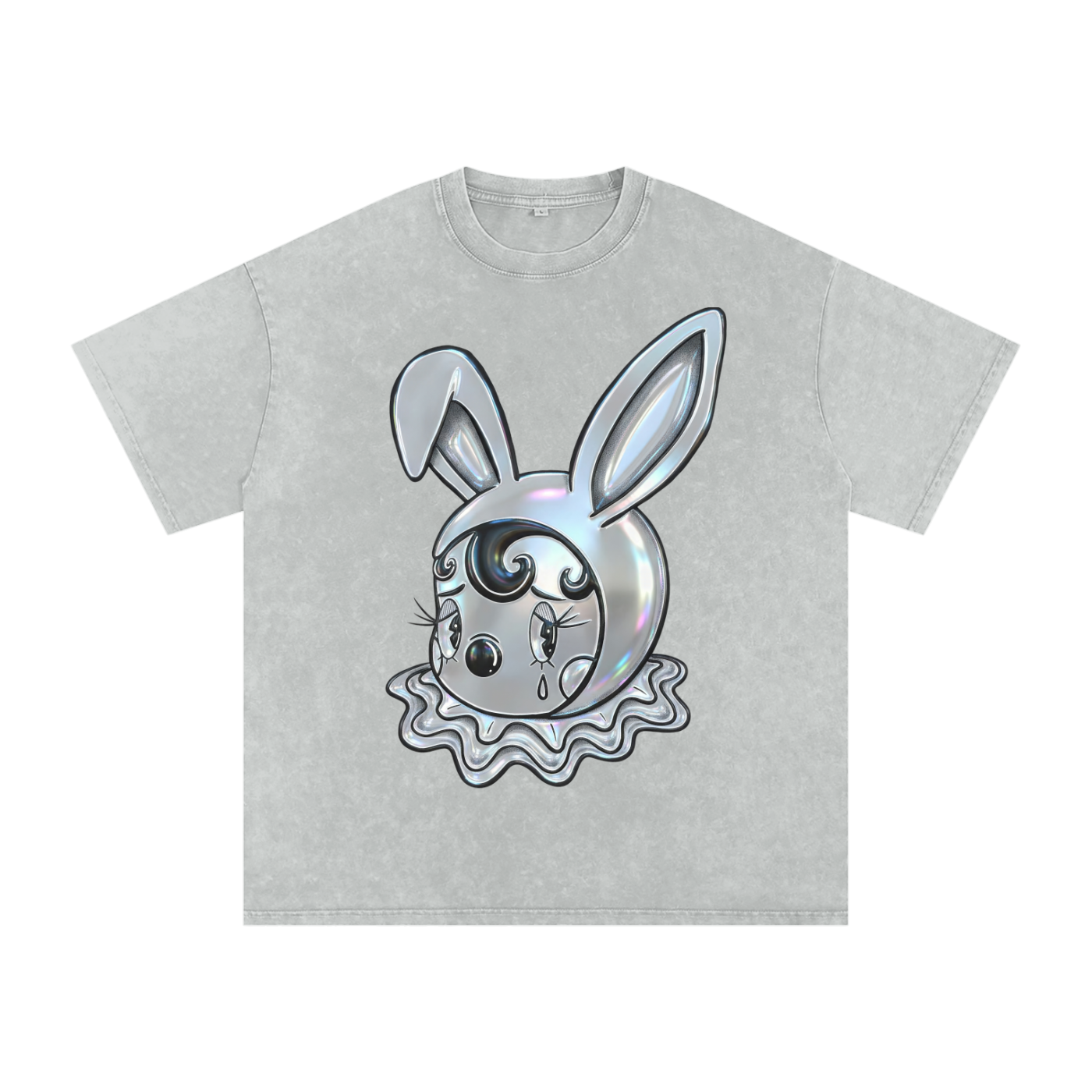 Snow Washed Oversized Cotton T-Shirt