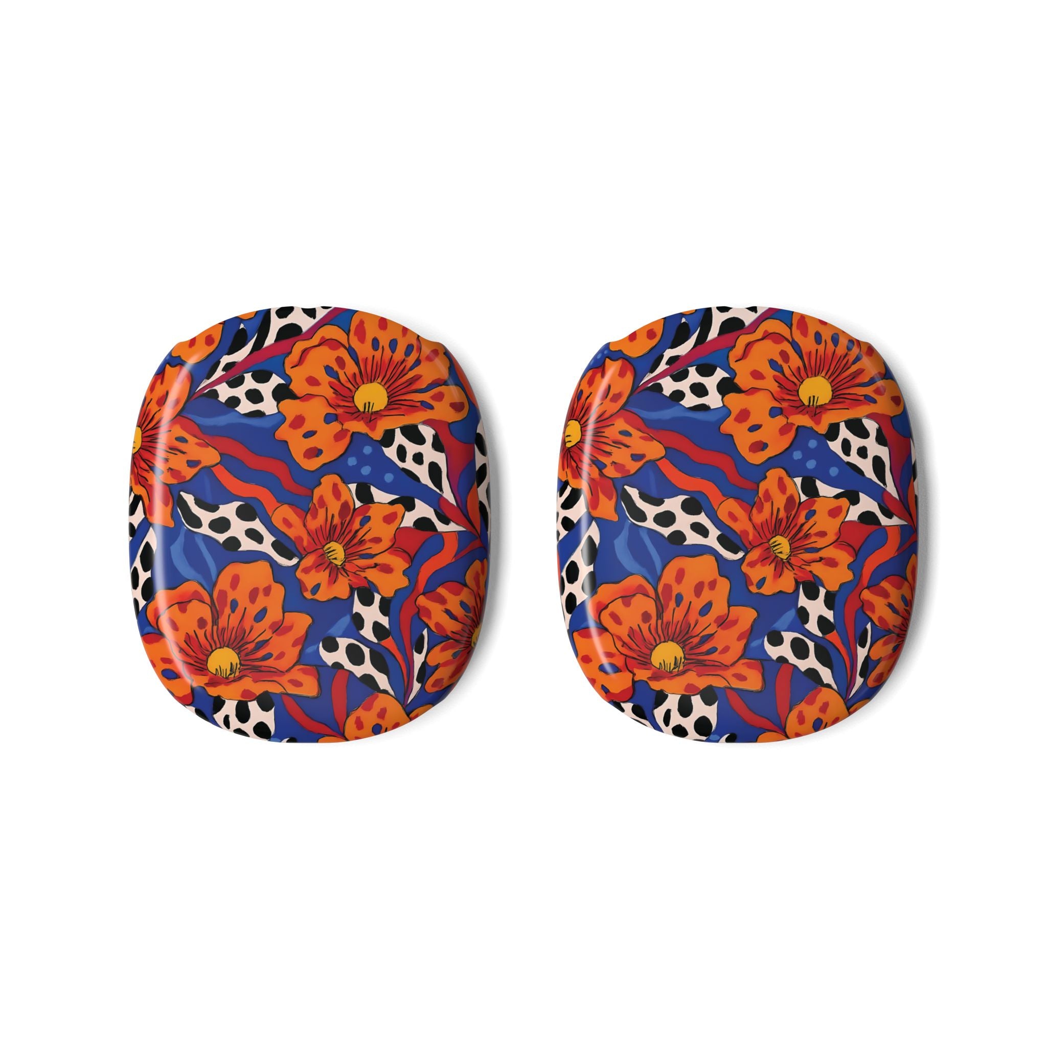 AirPod Max Case — Bold Orange Floral All-Over Print