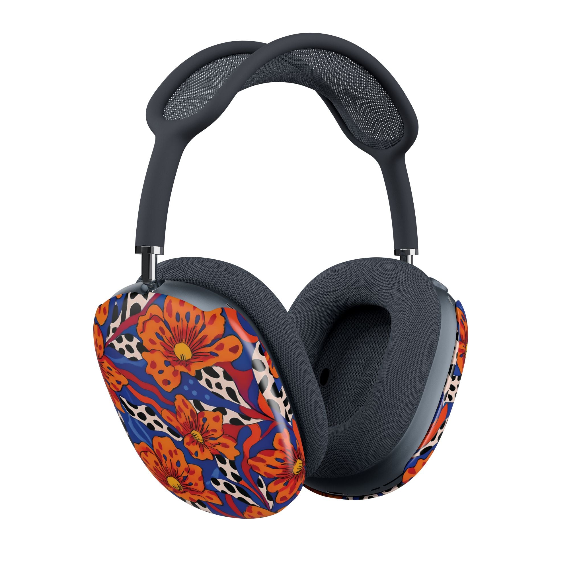 AirPod Max Case — Bold Orange Floral All-Over Print