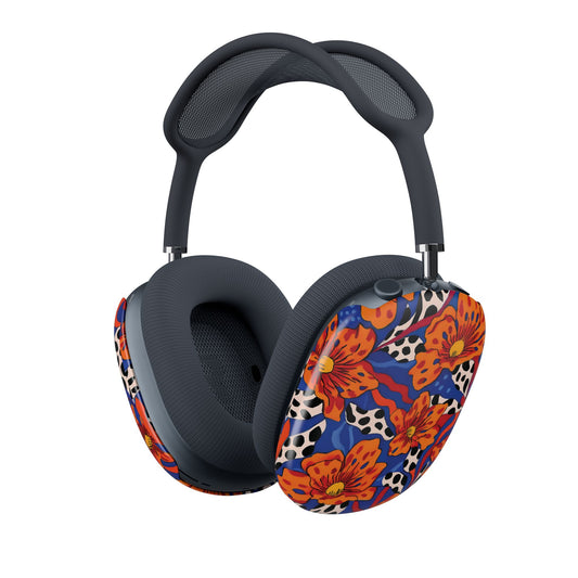 AirPod Max Case — Bold Orange Floral All-Over Print
