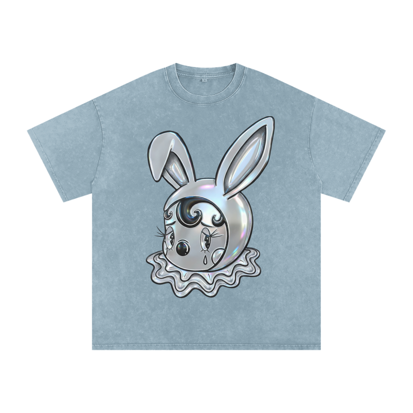 Snow Washed Oversized Cotton T-Shirt