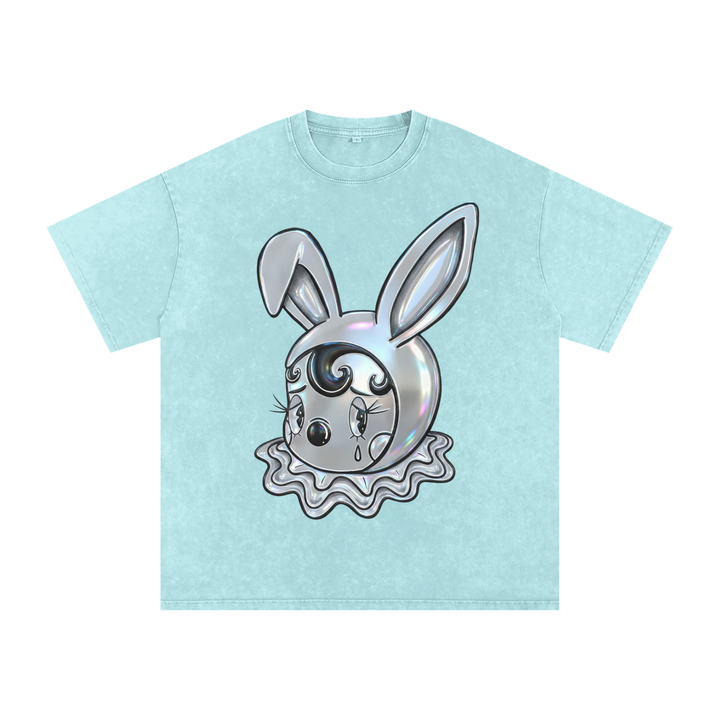 Snow Washed Oversized Cotton T-Shirt