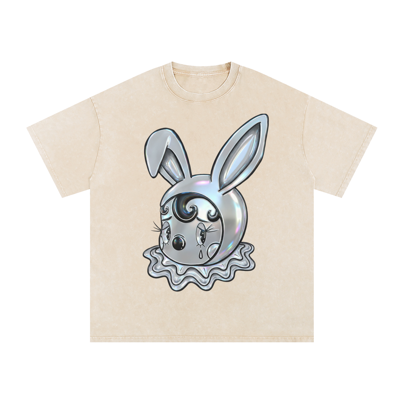 Snow Washed Oversized Cotton T-Shirt