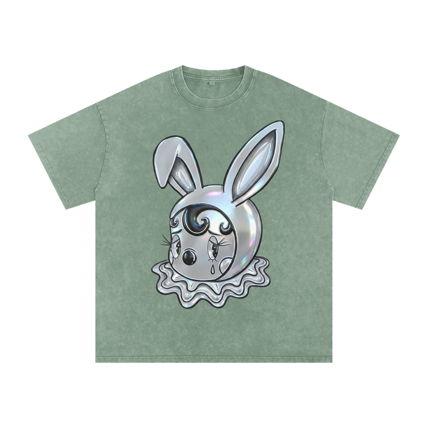 Snow Washed Oversized Cotton T-Shirt